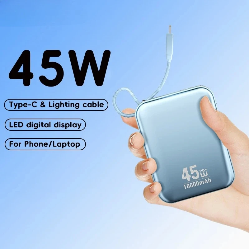 

Портативный внешний аккумулятор большой емкости 20000 мАч, 45 Вт, USB-C для ноутбуков, iPhone, Samsung