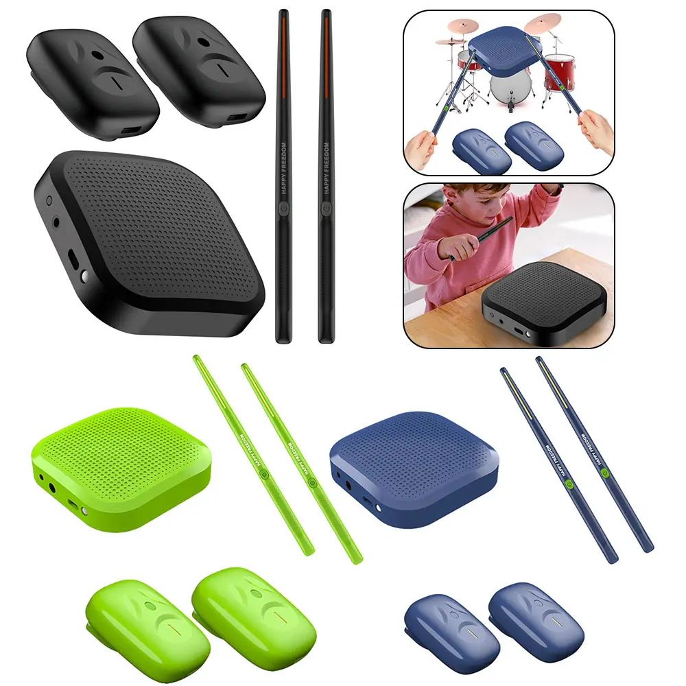 Electronic Virtual Air Drum Drumsticks Pedals Portable Virtual Reality Drum Kit Professional Smart Electronic Drum Set Kids Gift