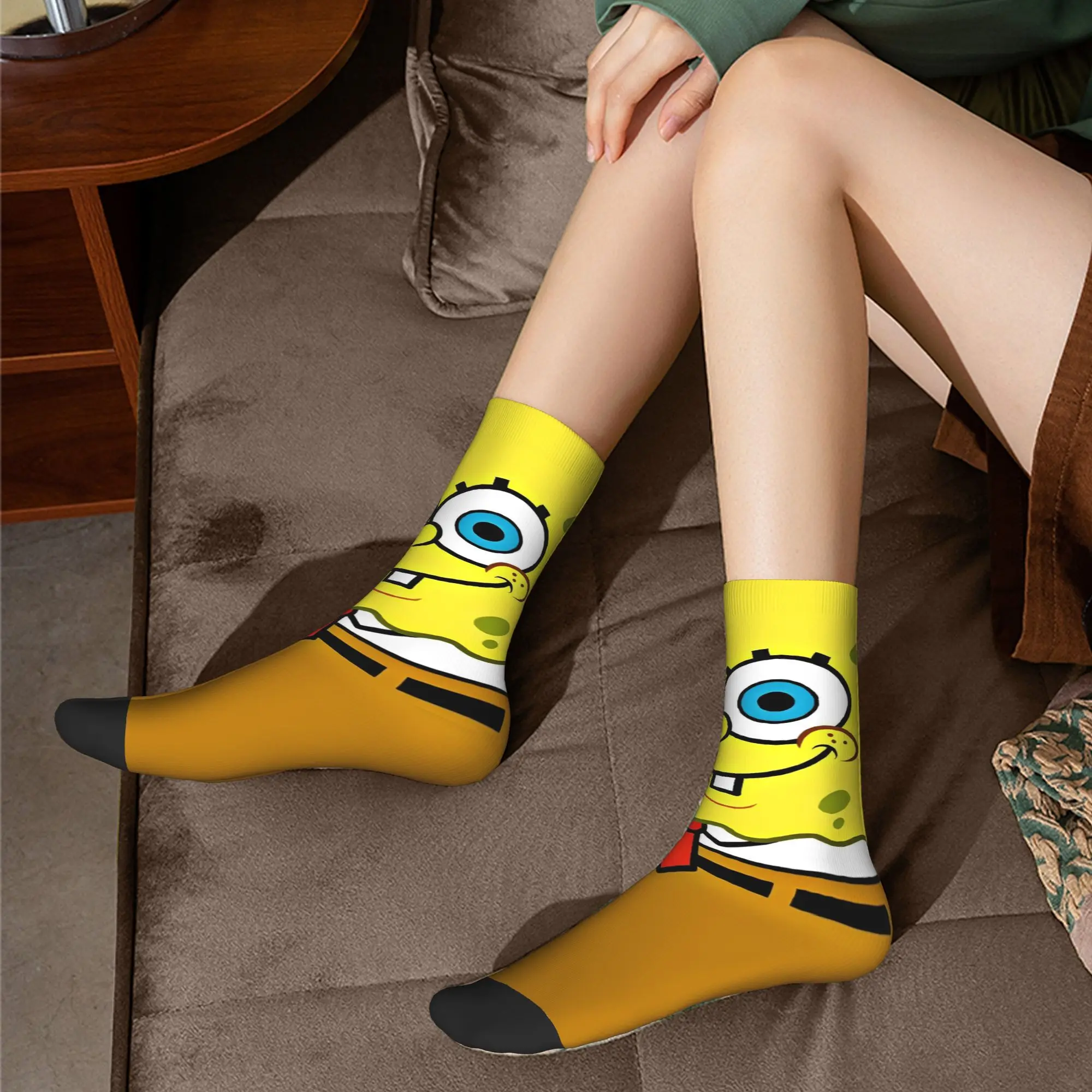 جوارب SpongeBob Anime Cartoon Socks Merch للرجال والنساء، جوارب مطبوعة فائقة النعومة هدية عيد ميلاد