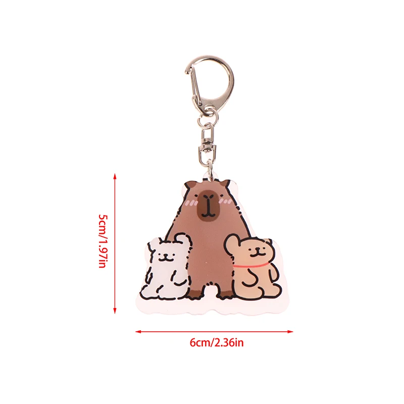 Cute Capybara Acrylic Keychain Schoolbag Ornaments Cartoon Keychain Pendant Charm Keyring Gift