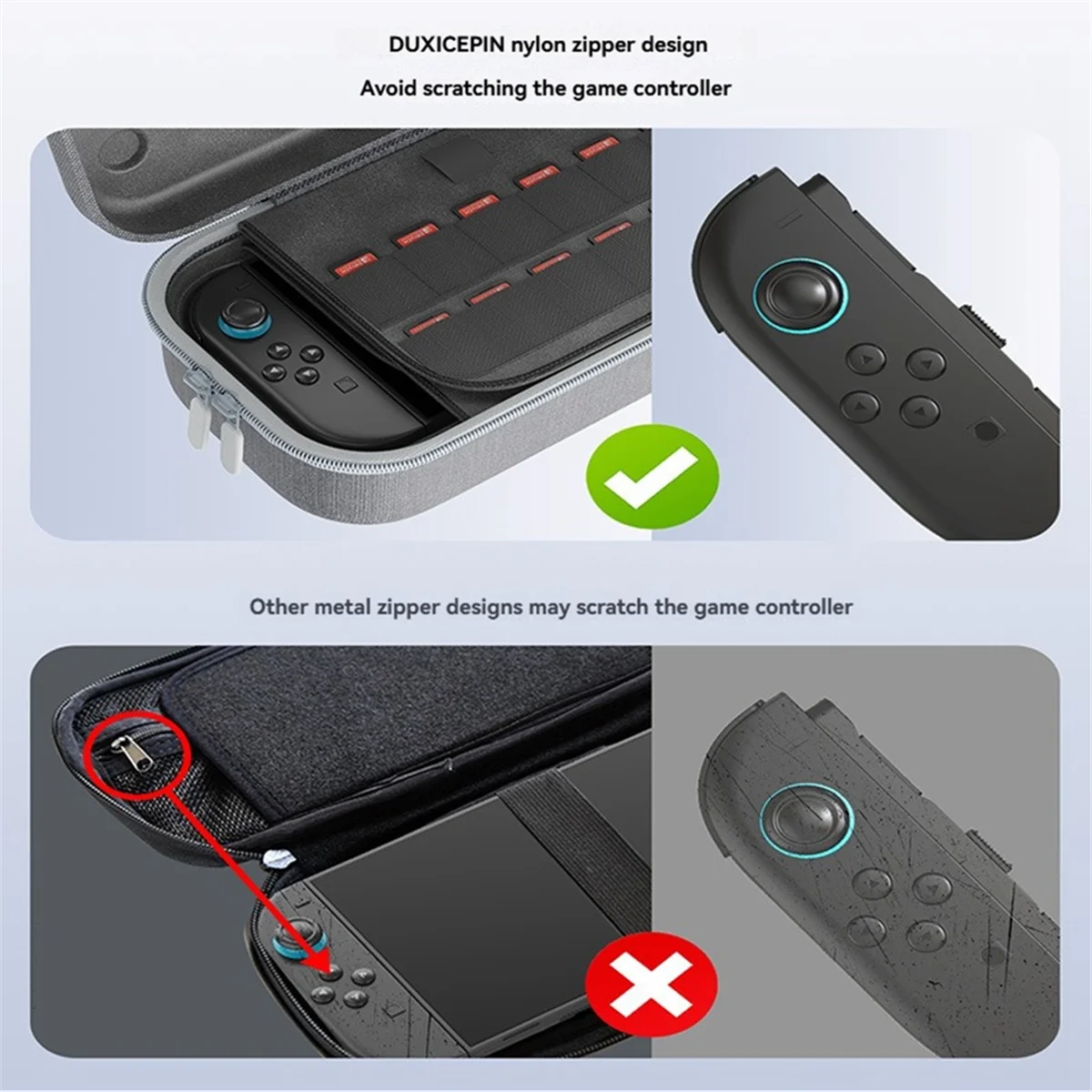 

2025+For Switch 2 Storage Bag+Screen Protective Film+Joystick Caps Kit for 2 Accessories Grey