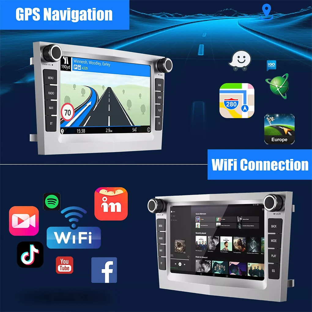 Silver Buletooth Android Radio For Car Audio Companion For Commute HiFi EQ AM