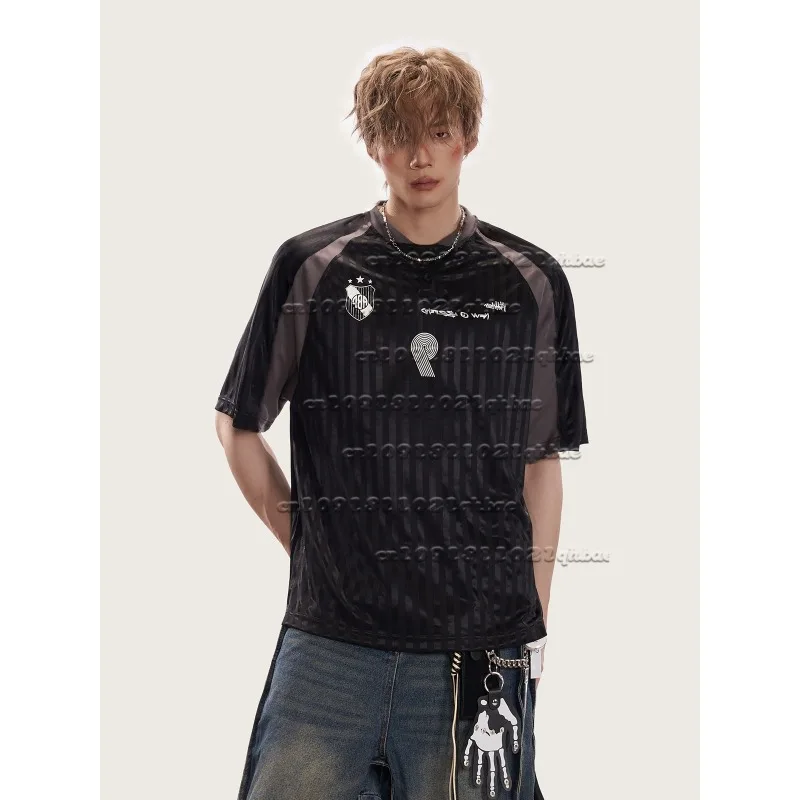 

Американский ретро лоскутный значок с 3D принтом в спортивном стиле с v-образным вырезом, быстросохнущая футболка с короткими рукавами, свободная летняя футболка