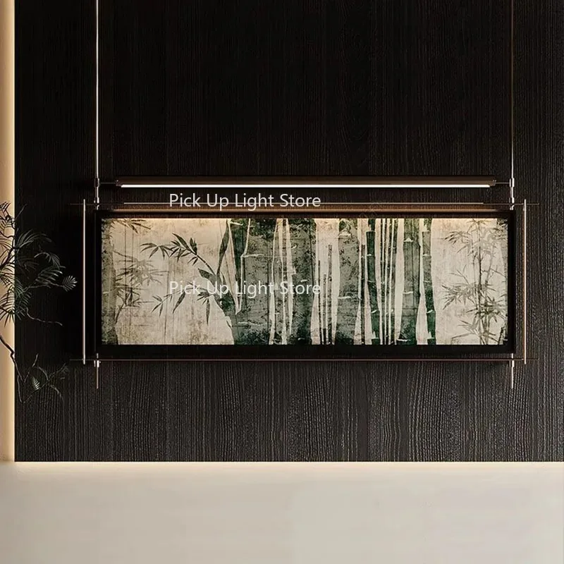 Pintura decorativa de entrada retrô chinesa, pintura de lâmpada de parede de alta qualidade, pintura suspensa de corredor, voltada na parede