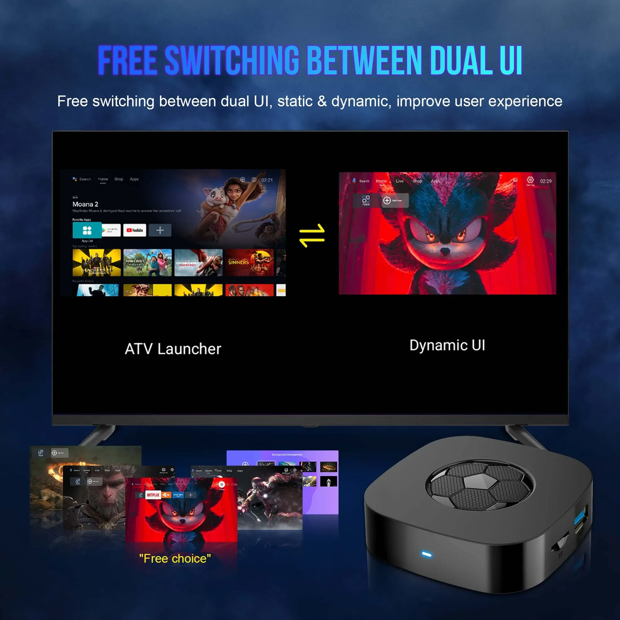 New 8K Ultra HD Smart TV Box Support Wi-Fi 6 Android 16 Netflix and YouTube run smooth voice-control remote T1 Ultra TV Box Gift