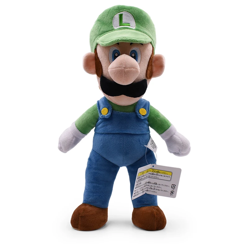 Super mario bros. luigi 17 polegadas animal de pelúcia, jogo de interruptor 3d mundos odyssey maravilha furia brinquedo de pelúcia dos desenhos animados boneca de pelúcia