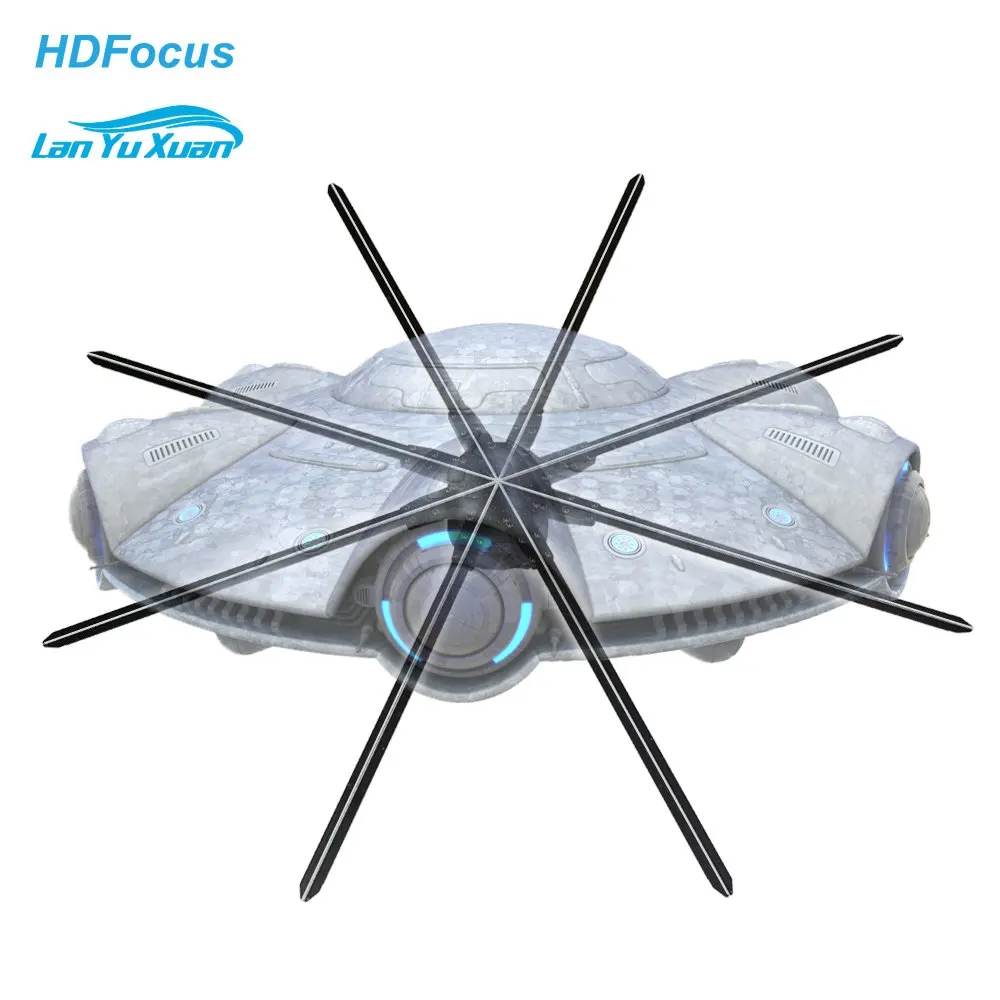 HDFocus 150cm Eight Blades Hologram 3d Led Fan 8 Wings Wifi 3d Holographic Display Projector