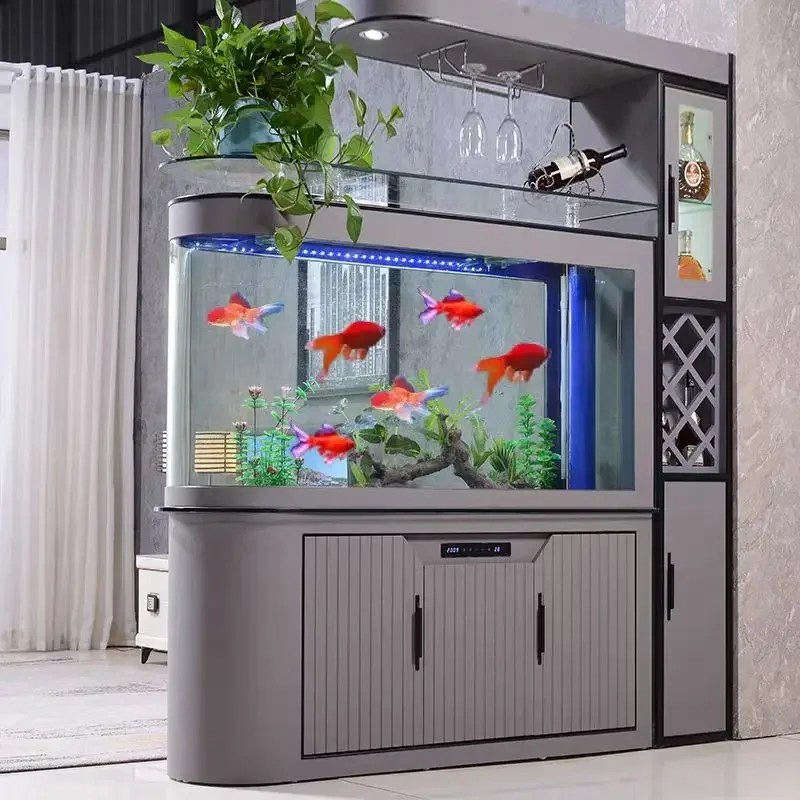 Living Room Appreciate Fish Tanks Modern Filtered Water Constant Temperature Easy To Clean Aquariums Fishtank Products 수족관 FYFT