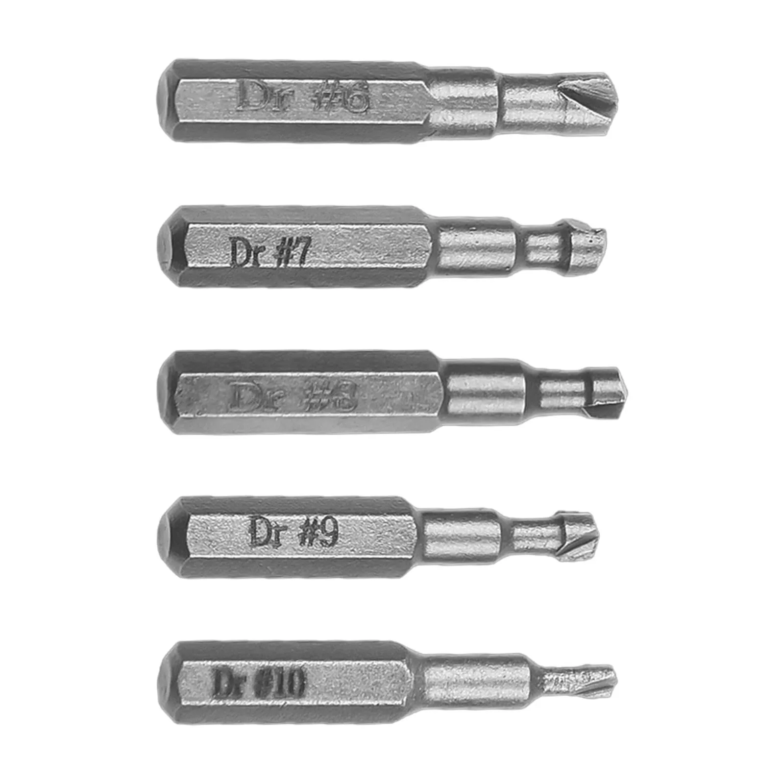 10 Stuks 6.35mm Beschadigd Tapeinduithalerset Boor Set Gestripte Tapeinduithalerset Voor Hexagon Schroeven Gebroken Bout Extractor Onderdelen