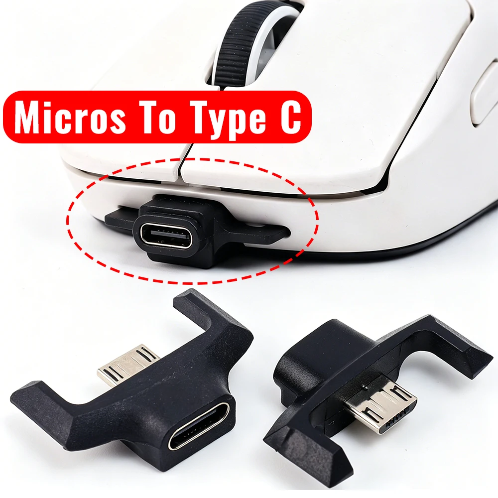For GPW/G703/G403 Wireless Mouse Universal Conversion Adapter Android Micros USB To Type C Head Replacement Repair Parts