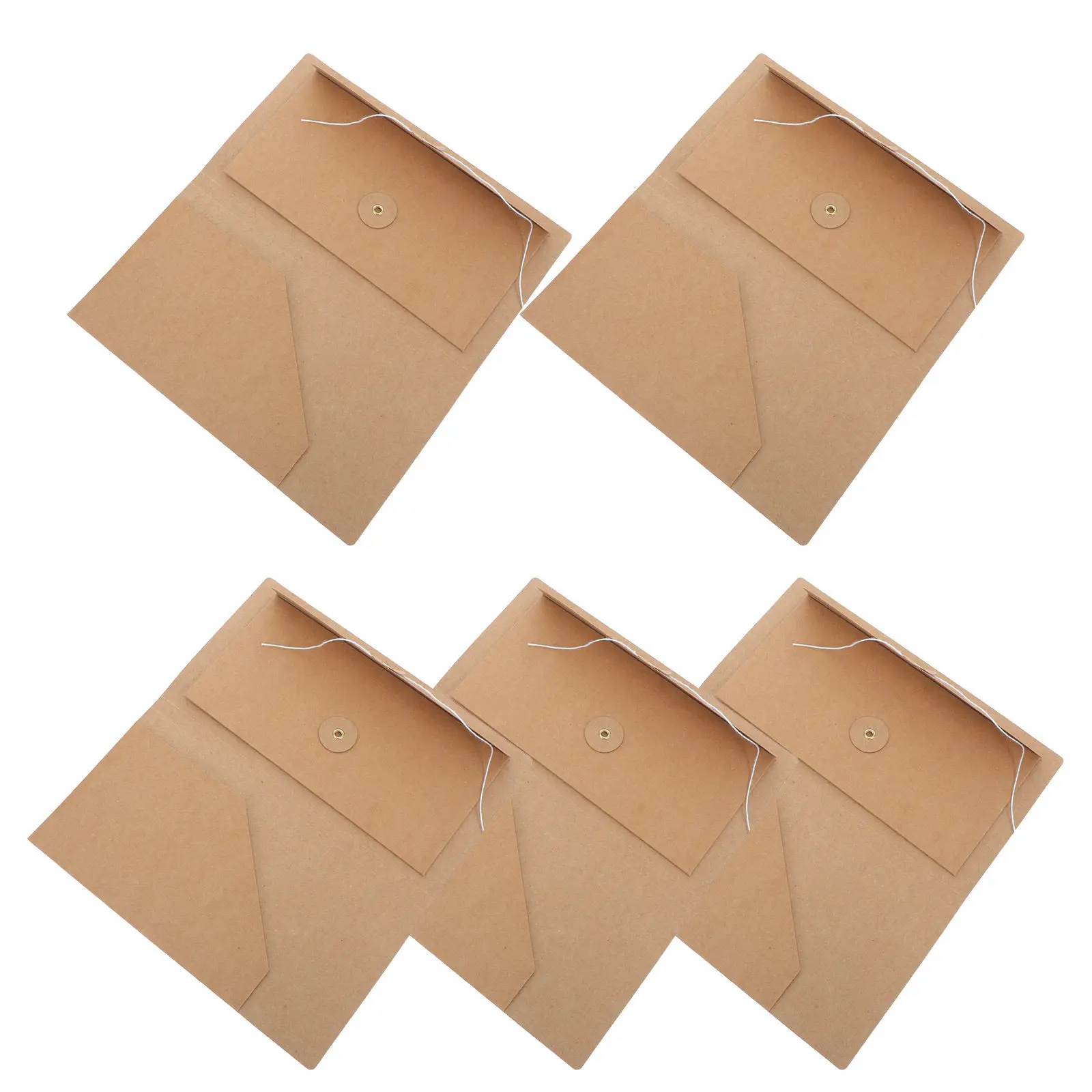

5Pcs Kraft Paper Organizer Folder for Notebook Travel Receipt Holder Dual Pocket Journal Insert Business Card Ticket Storage