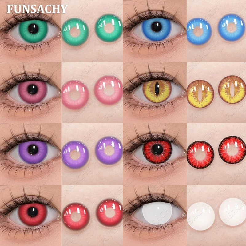 Spaß Cosplay farbige Kontaktlinsen für Augen bunte Augenkontakte Linse Halloween Anime Cosplay Linse Schönheit Schüler jährlich len