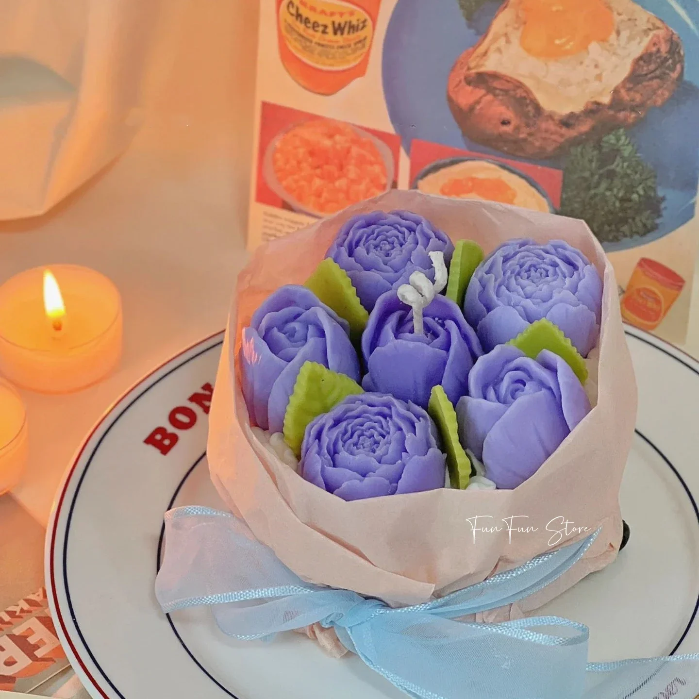 DIY Bouquet Aromatherapy Candle Silicone Mold Rose Tulip Valentine\'s Day Gift Mold Diffuser Stone Handmade Soap Plaster Decor