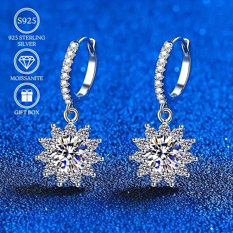 

1pair 1/2/3 Carat Gorgeous Moissanite Huggie Hoop Earrings, Earrings for Wedding Jewelry, Clothing Accessories.