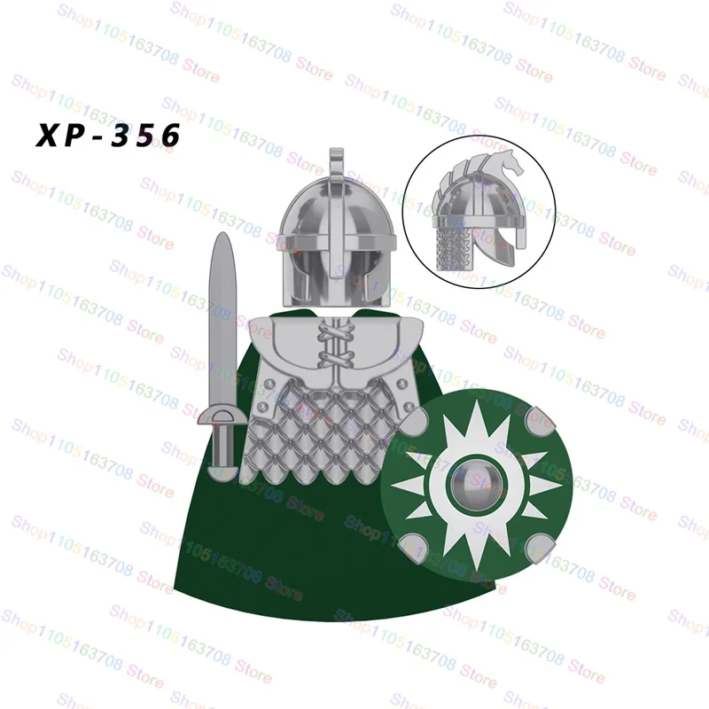 Cavalieri medievali Soldati Elfi Guerriero Esercito Figure Armatura Scudo Accessori Building Block Giocattoli per bambini Regali KT1046