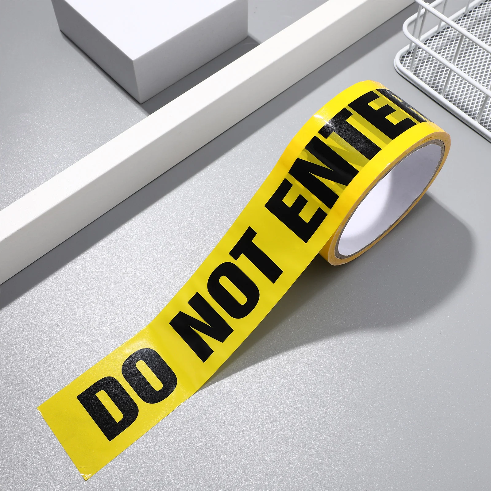 Crime Scene Tape DO NOT ENTER Colored Duct Tape Wear-resistant Safe Self Adhesive Sticker PVC Warning Tape for Walls Floors