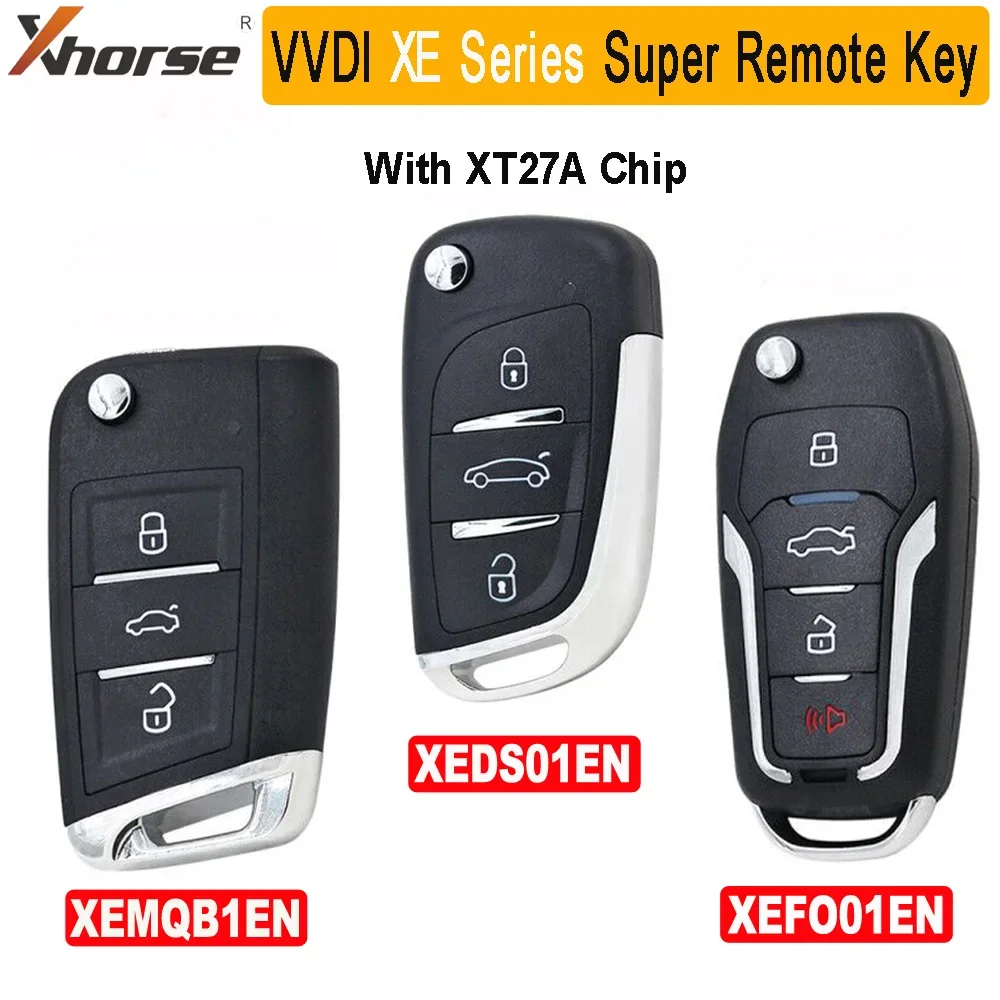 Original Xhorse XE Series XEMQB1EN XEFO01EN XEDS01EN VVDI Super Remote Key with XT27A01 XT27A66 Chip Work for VVDI2 Tool Max