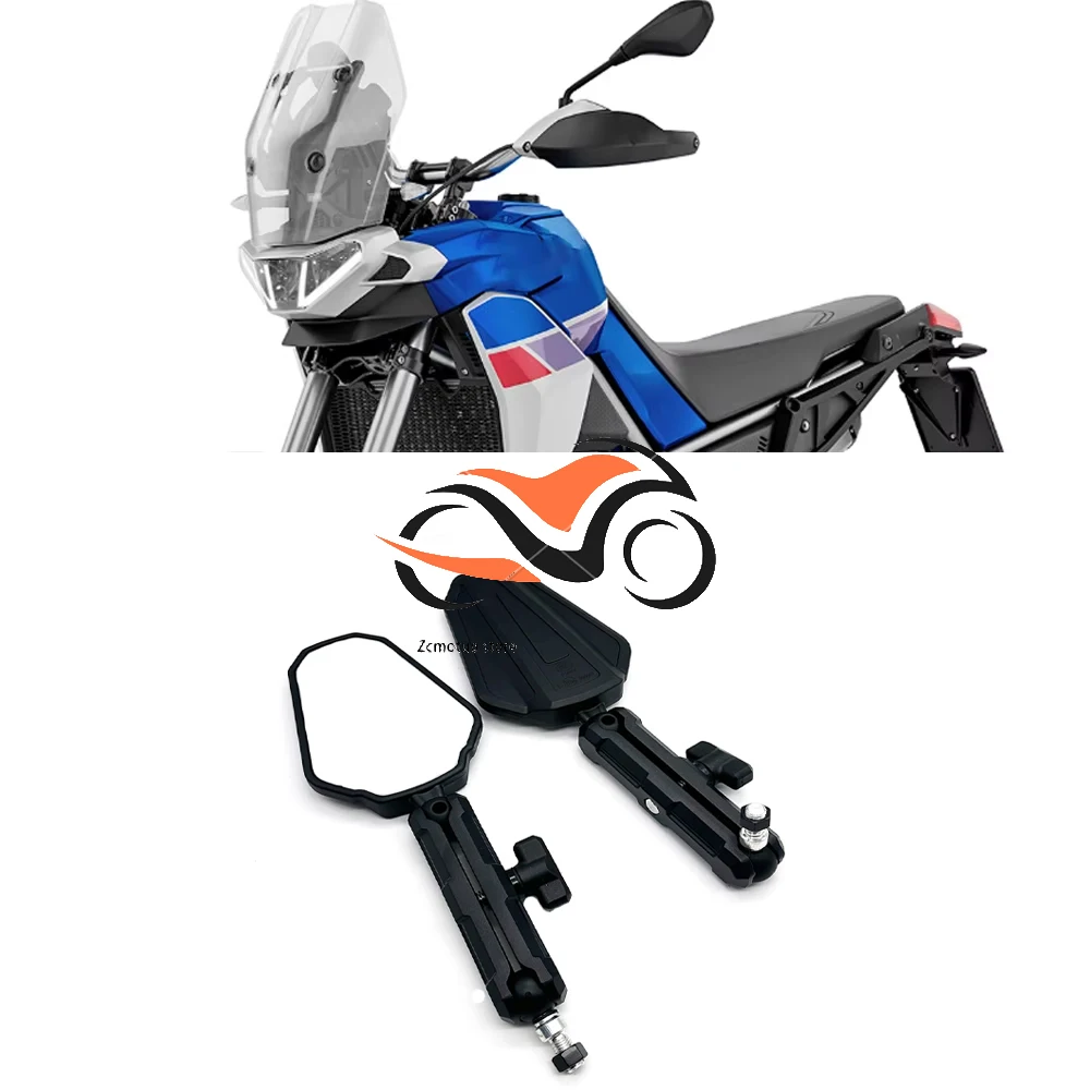 

KEMIMOTO Motorcycle Mirrors M8 M10 Bolt Handlebar Mirror Universal Emark Motorcycle Rearview Mirrors Foldable 360° Adjustment