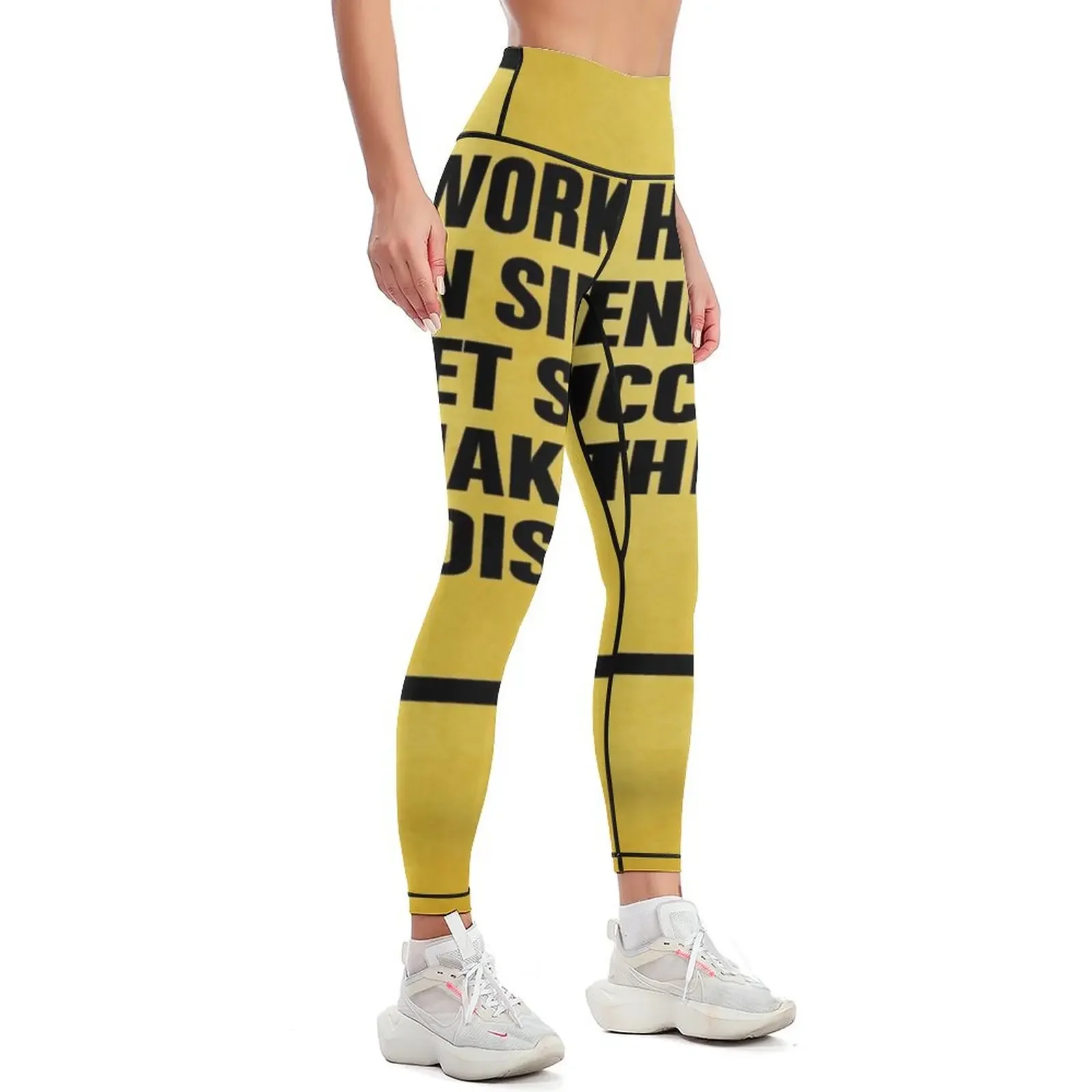 Work hard in silence let success Inspirational Motivational Quotes Leggings Women sportwear Women's tights Womens Leggings