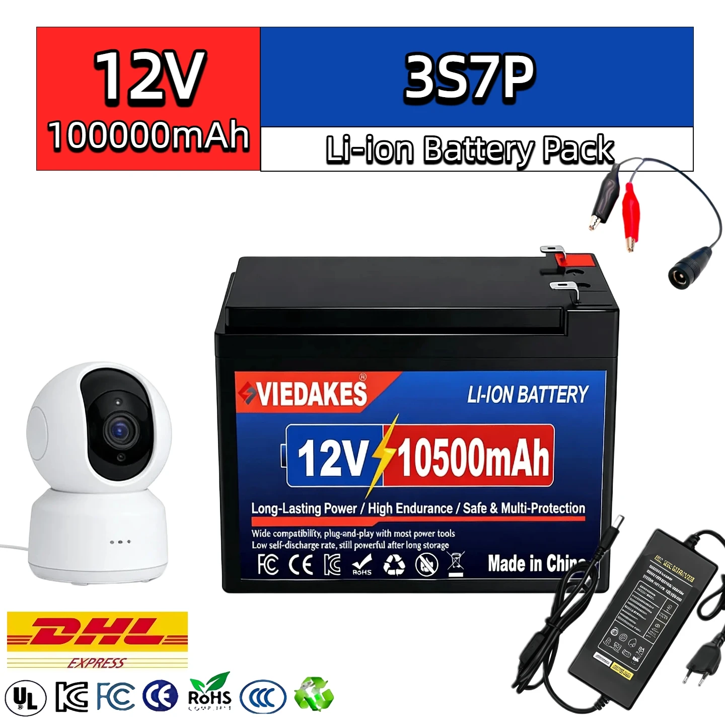 

VIEDAKES Brand New 12V 3S7P 18650 Rechargeable LiFePO4 Battery Li-ion Battery Pack Box Boat Supplies аккумулятор