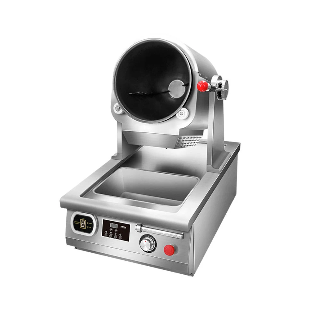 Customized Electric110V/220V  Stainless Steel Fried Rice Noodles Automatic Cooking Wok Machine Drum Rotary Stir-Fry Sink
