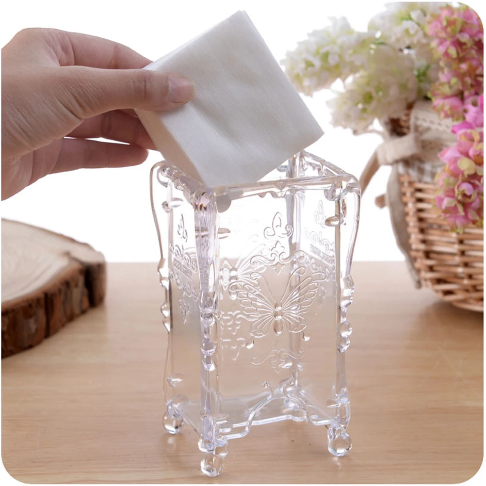 

Tissue Storage Box Beautiful Organizer Makeup Cotton Case Pad Unique Practical
