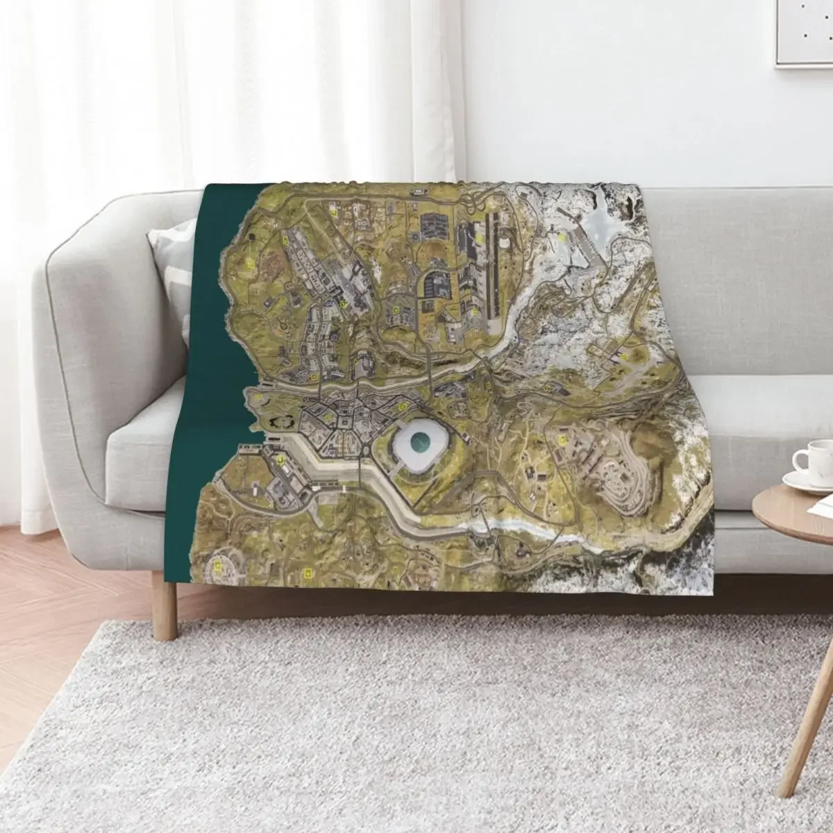 

COD WARZONE MAP Throw Blanket Bed covers Luxury Thermal Thin Blankets
