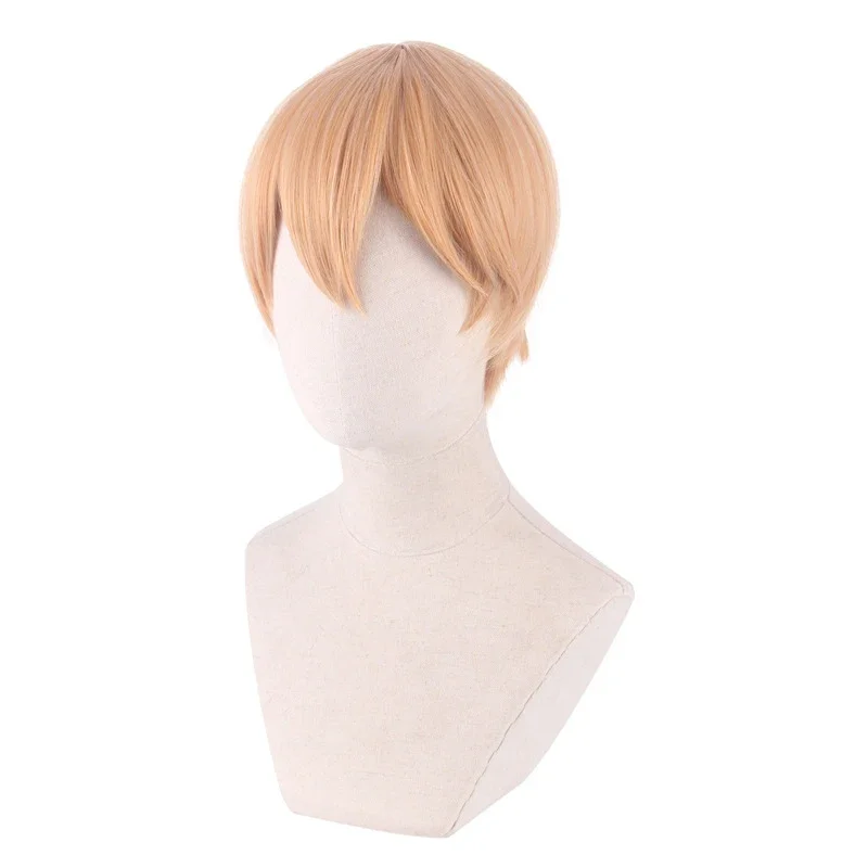 Shirogane Miyuki-Peluca de Cosplay de Anime Kaguya Sama Love is War para hombre, pelo sintético resistente al calor, color dorado mezclado, 30cm