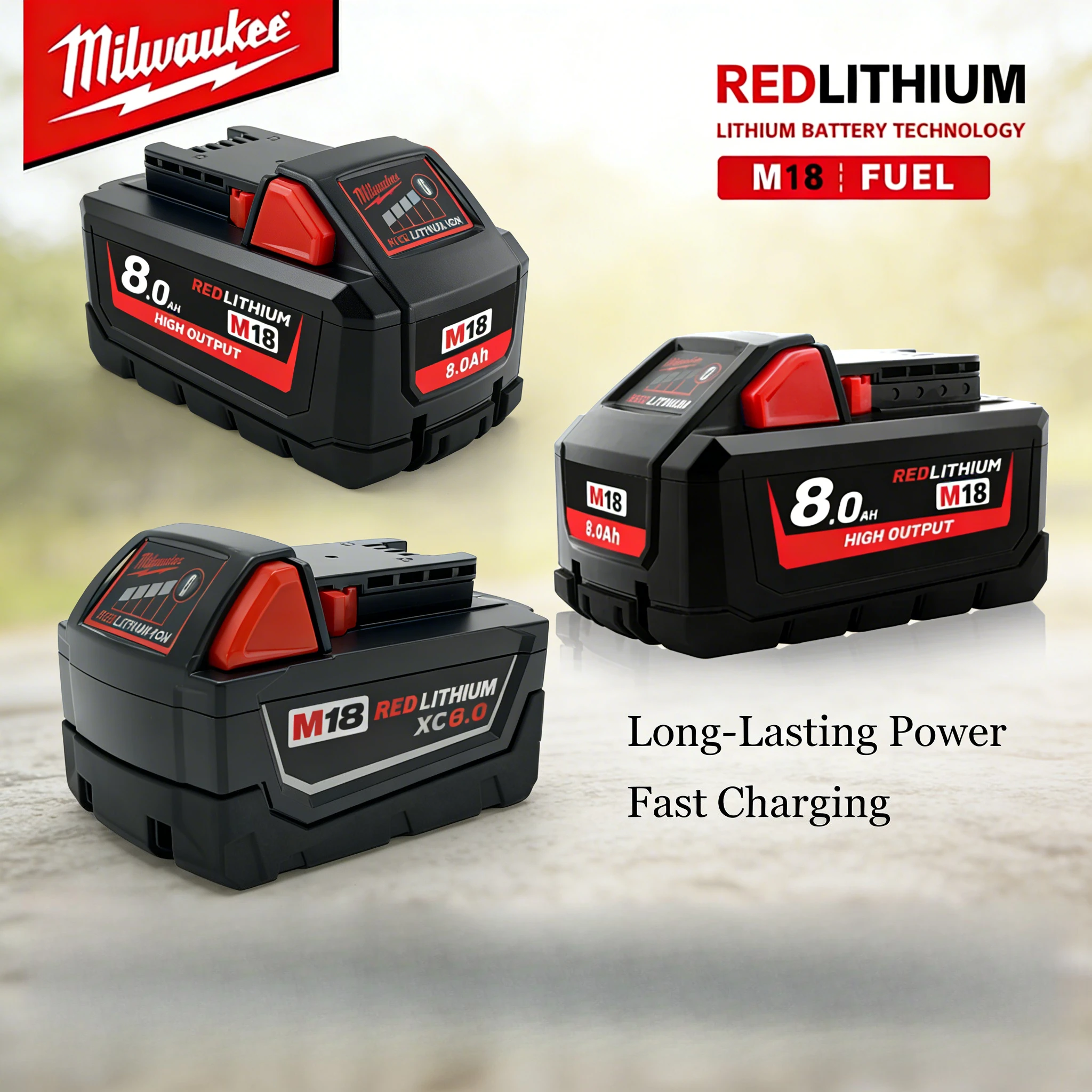 

Milwaukee M18 8Ah 21700 Rechargeable Battery,For Milwaukee M18B8 Cordless Power-driven Tools 48-11-1880 48-11-1860 48-11-1850
