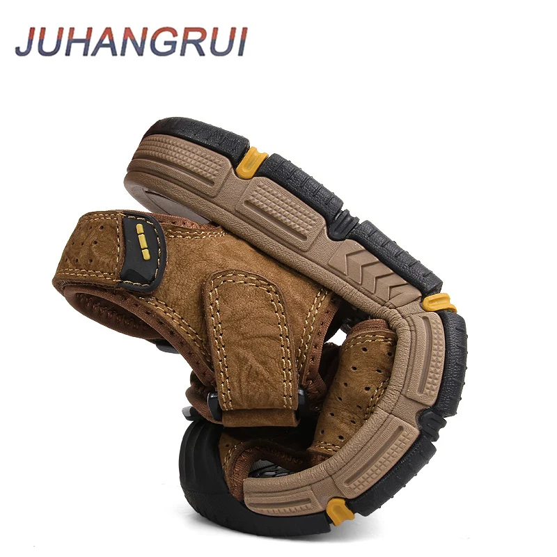 Neue Herren sandalen weiche echte Leders andalen Schuhe Herren Sommer Outdoor Rindsleder Sandalen Komfort Strands andalen römische Herren schuhe