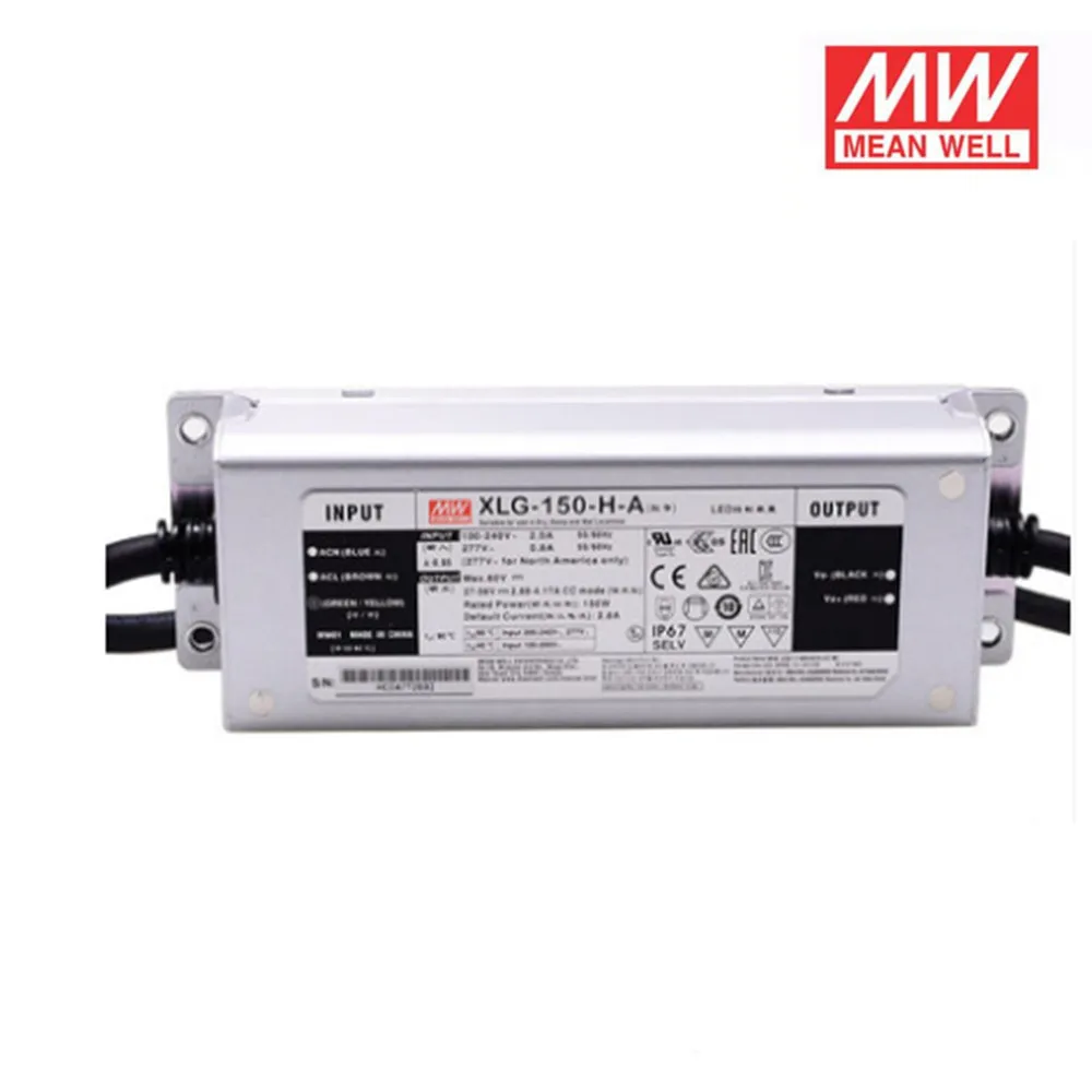 MEAN WELL XLG-150-H-AB 27-56V 2800mA 150W Meanwell power Supply adjustable IP67 constant power LED Driver PFC 3 in 1 Dimming