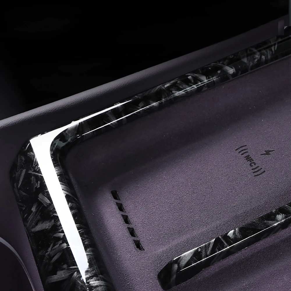 Fit For Xpeng Xiao Peng P7 2024 2025 Forged Pattern Central Control Decorative Frame Gear Panel Interior Wireless Charging