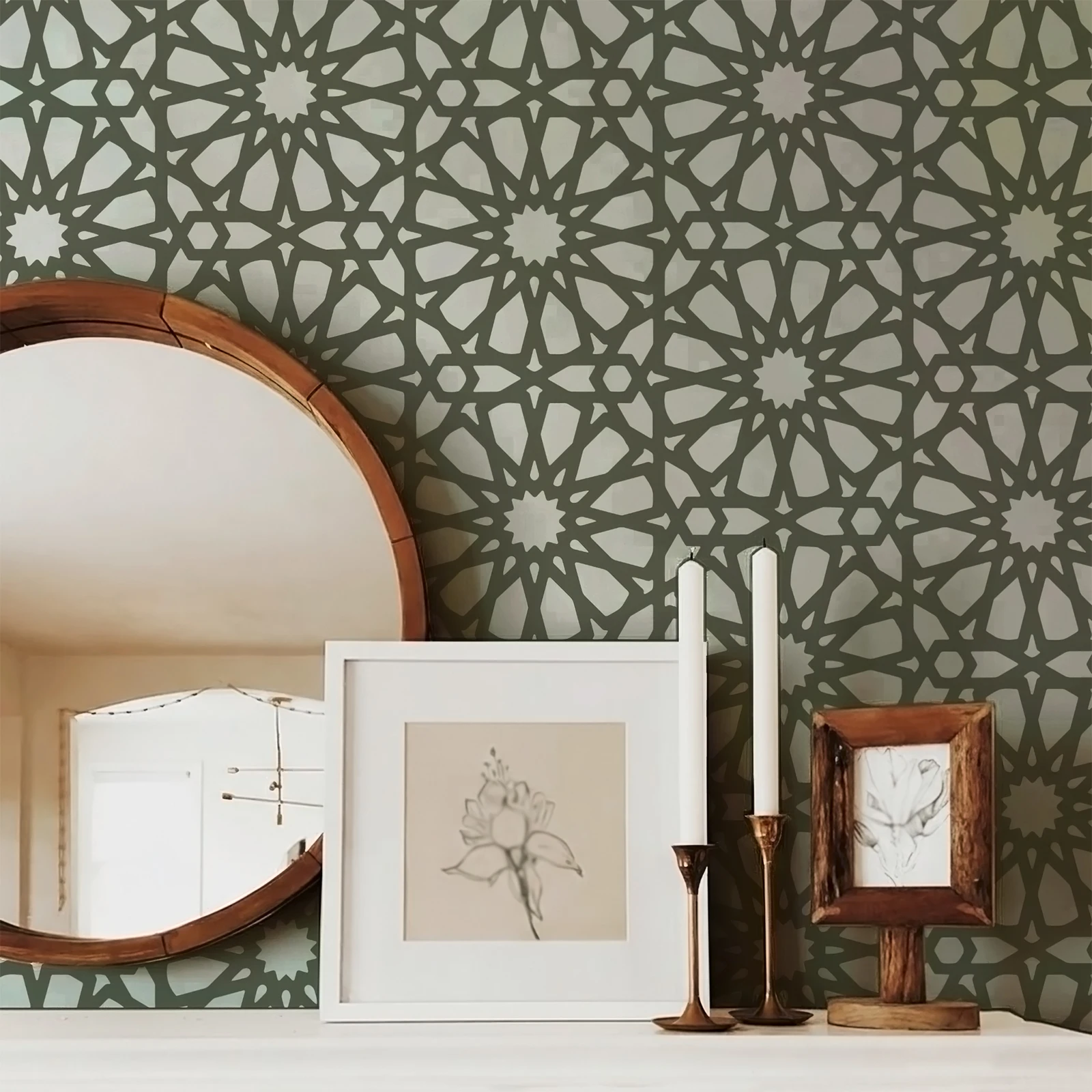 

Большой трафарет для настенной живописи, марокканский многоразовый пластиковый шаблон 30–70 см, обои с геометрическим узором, мебель для деревянного пола