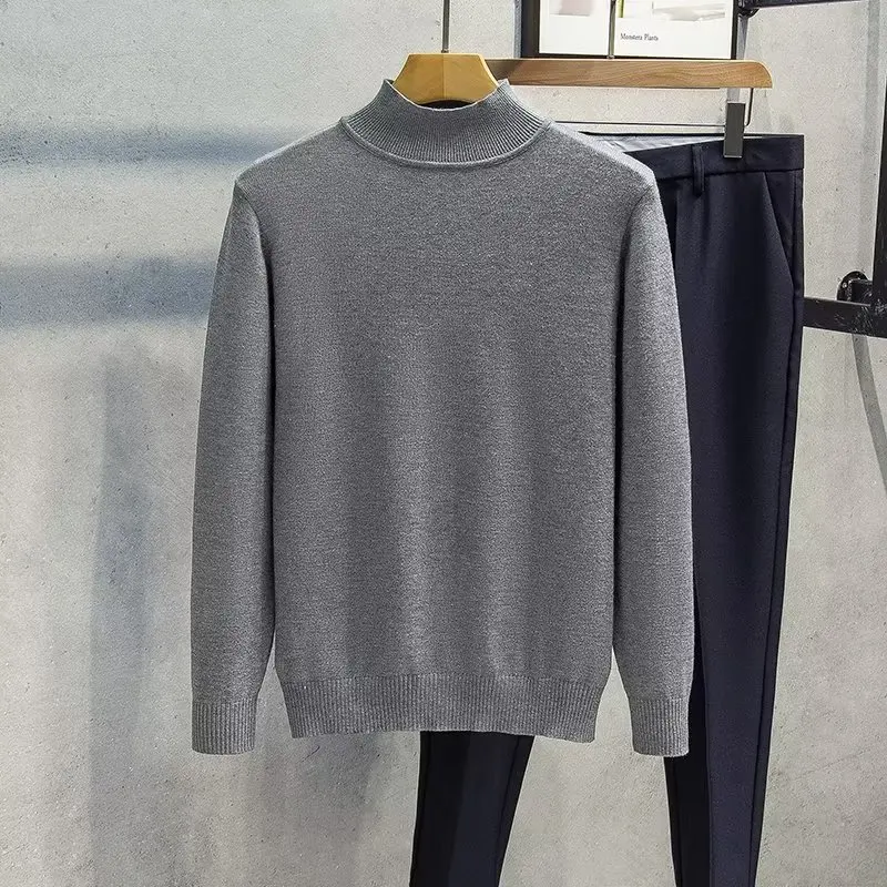 Maglione a maniche lunghe con collo a lupetto moda uomo primavera autunno nuovo pullover versatili allentati casual coreani top caldi semplici neri
