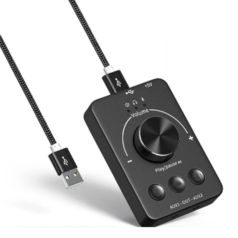 Контроллер звука USB Компьютерная ручка регулировки громкости Bluetooth-совместимая - Ручка регулировки внешнего регулятора громкости-AT64
