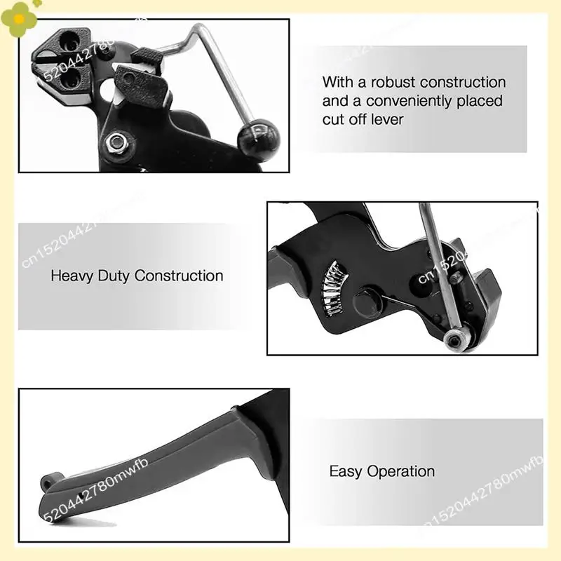 LDHL المعادن البريدي العلاقات القاطع الفولاذ المقاوم للصدأ رباط للكابل أداة القطع مع 100 قطعة رباط للكابل لربطات الرمز البريدي الذاتي قفل الأسود