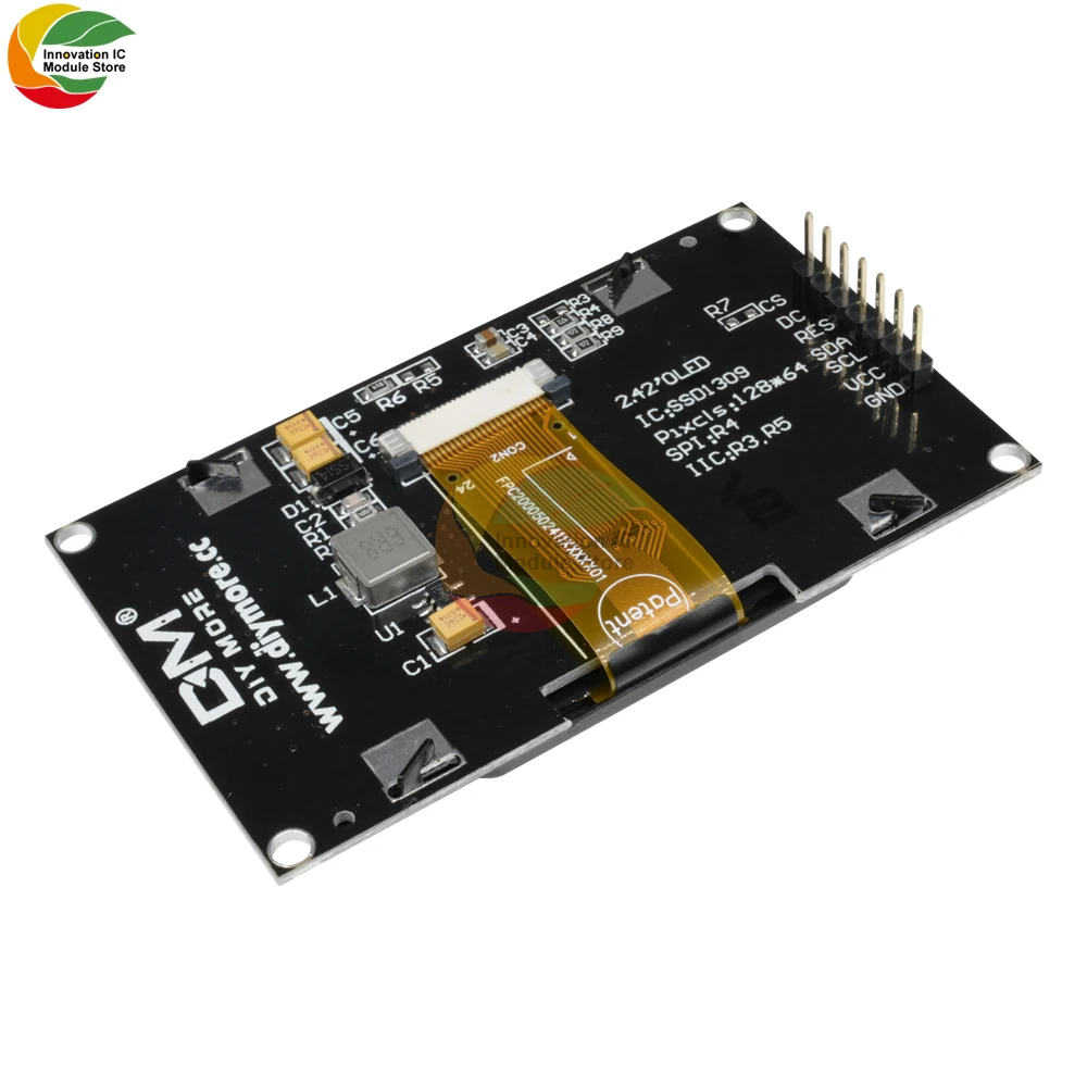 Tela LCD Digital OLED para Arduino, Módulo de Exibição Branca, Placa C51, DIY Eletrônico, Branco, SSD1309, STM32, 128x64, 2.42"