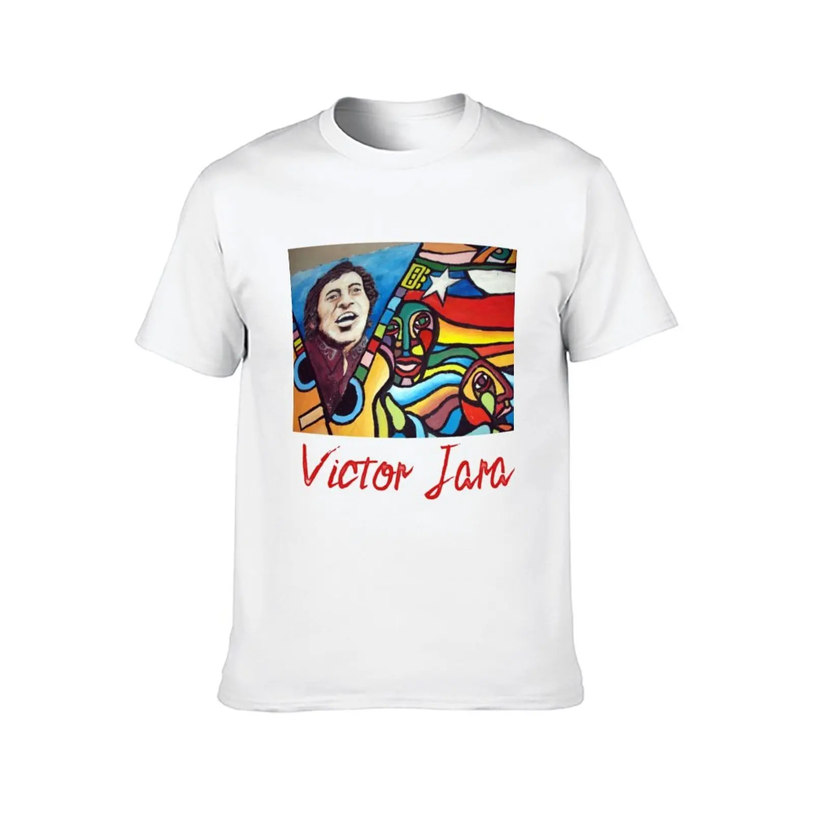 Victor Jara (Chile) Mural T-Shirt man t shirt cotton t shirt for man 100 percent cotton T-Shirt