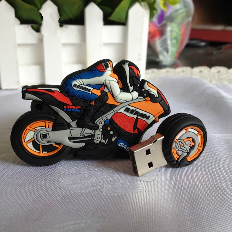 Mini Moto Car Cartoon USB Flash Drive Pen Drive 4GB 8GB 16GB 32GB 64GB U Disk USB 2.0 Pendrive Key Usb Stick Cute Gift for Boy