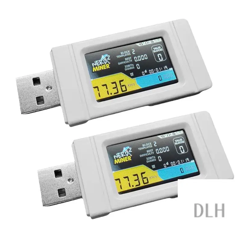

VO-2PCS Nerdminer USB Miner 77KH/S BTC Solo Lottery Mining Miner With Color Screen Mini Bitcoin BTC Miner Nerd Miner