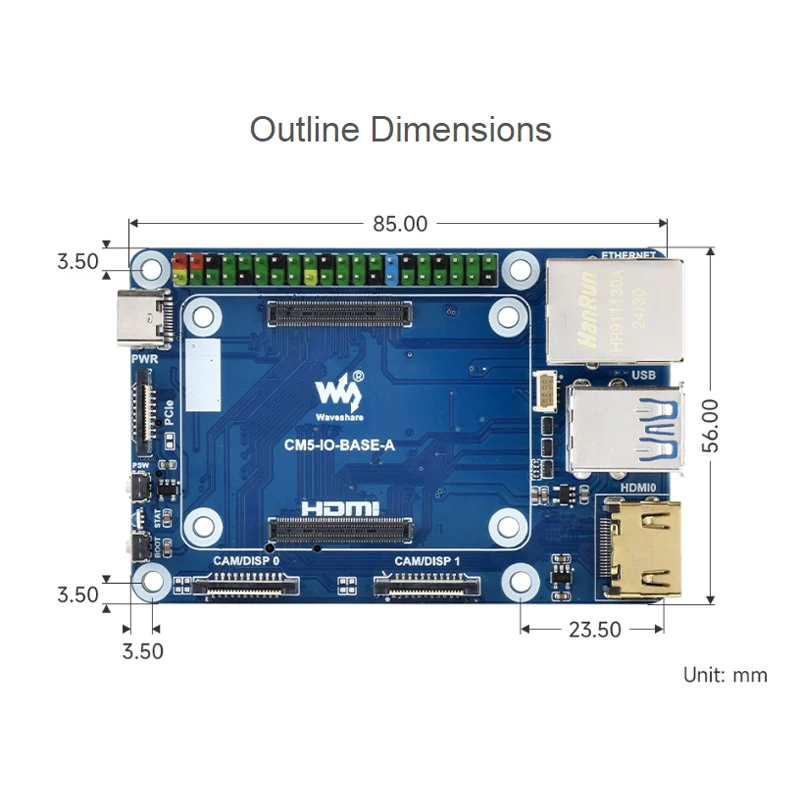 Плата разработки Raspberry Pi CM5 на базе платформы, вычислительный модуль CM5 IO BASE A, плата для Raspberry Pi
