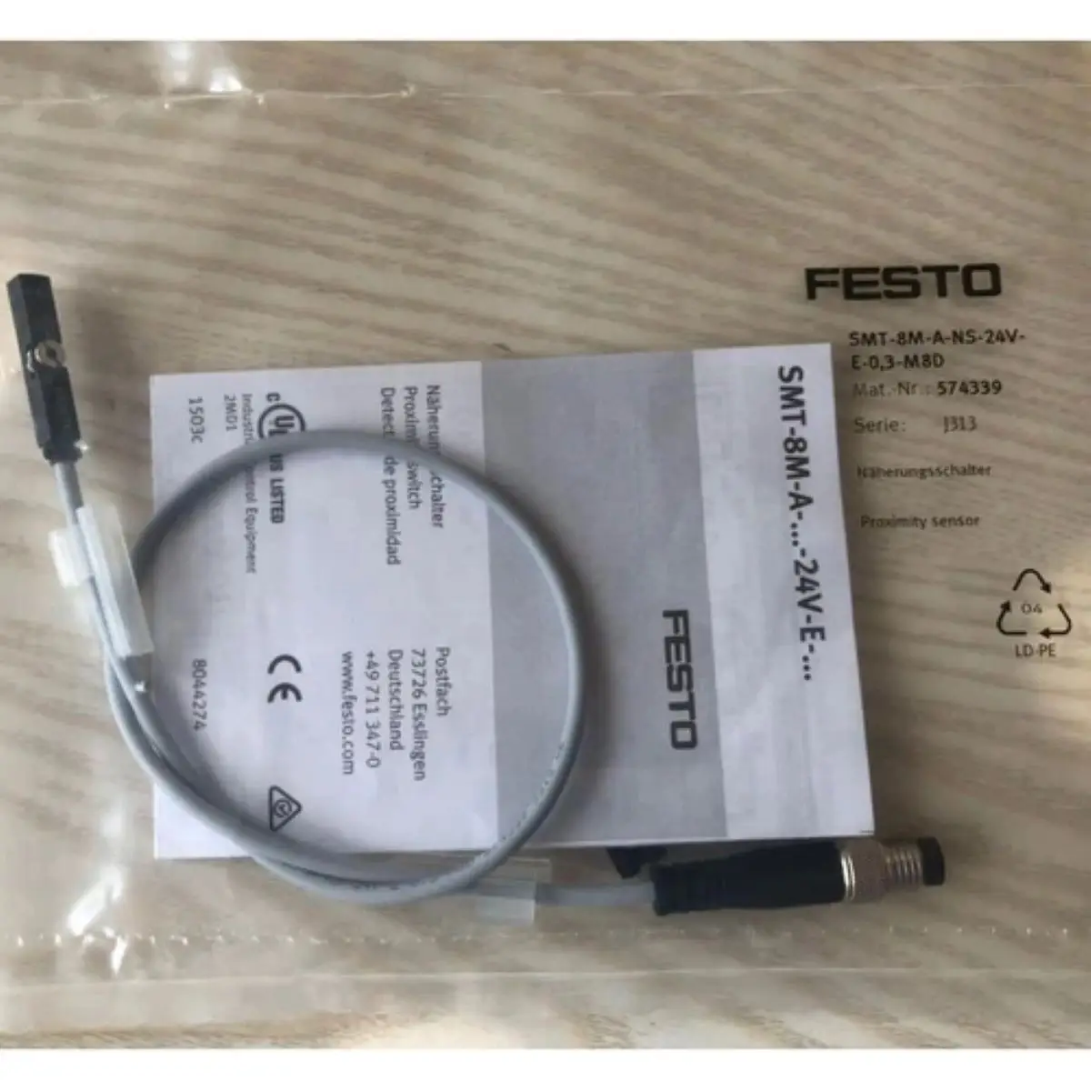 Proximity sensor SMT-8M-A-NS-24V-E-0,3-M8D 574339