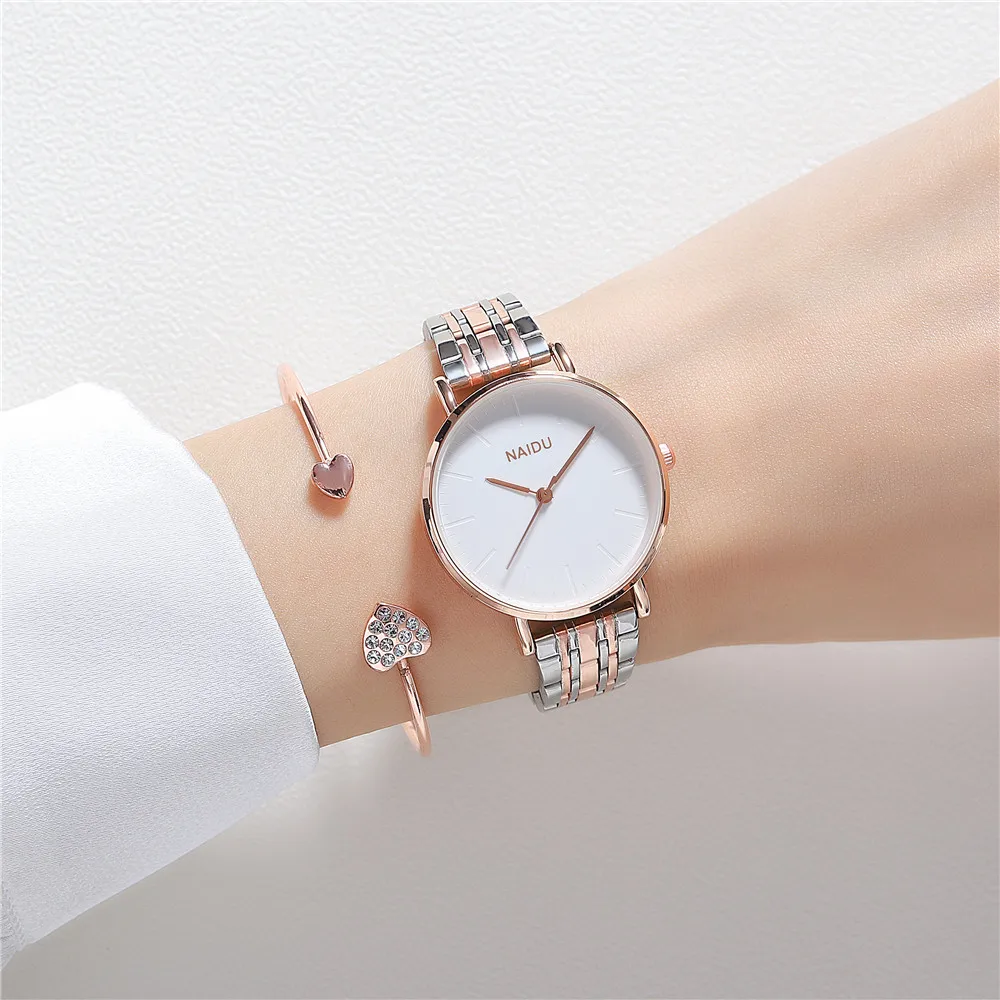 fashion simple steel band quartz women dress watch