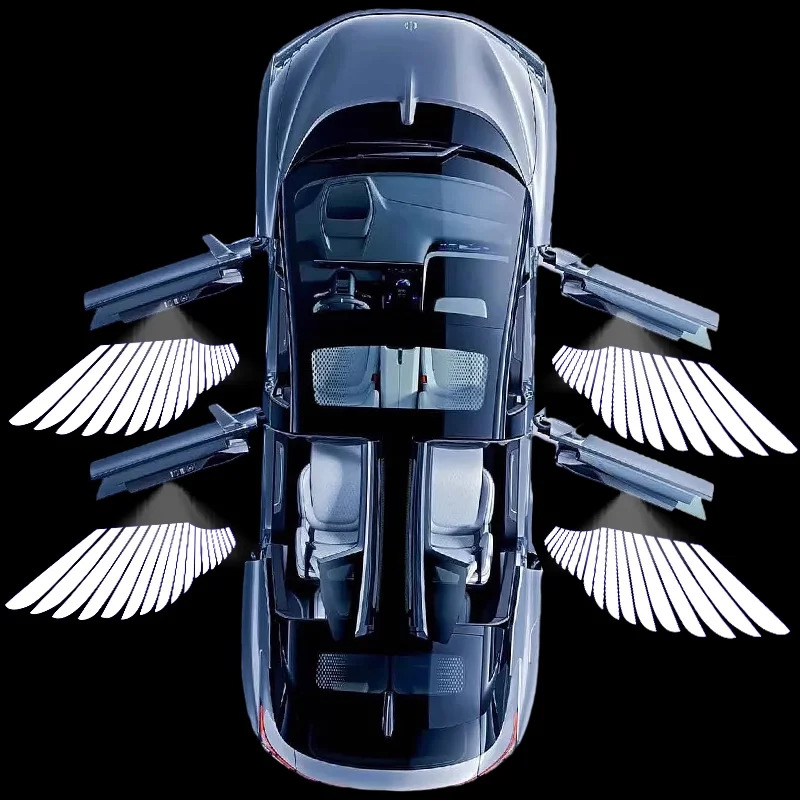 

Автомобильные аксессуары Маленькие крылья ангела Дверной приветственный свет Автомобильный атмосферный светильник Декоративные фонари Не требуется проводка Лампа для проектора