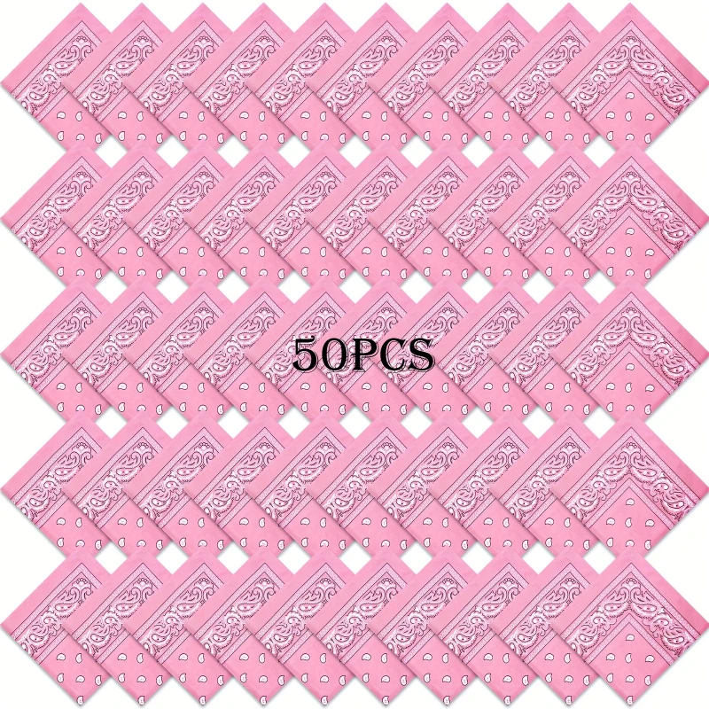 50 Paisley Headbands - Pink with White Pattern, Multi functional Headband, Western Style, Party Dress, unisex