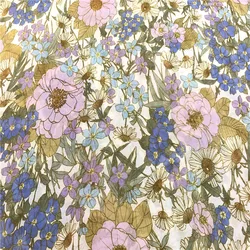 1 meter 65% Mulberry Silk 35% Cotton 12 momme georgette Fabric Floral Printed 137cm 54