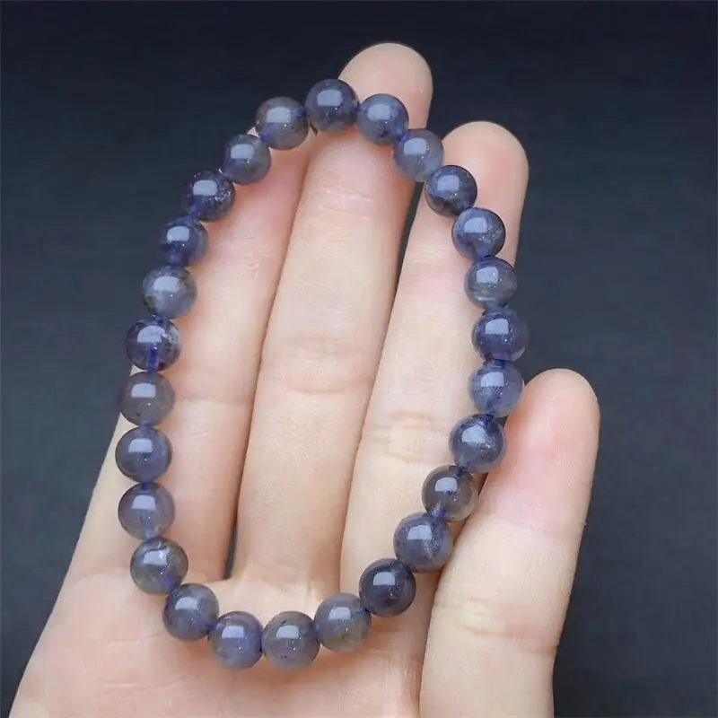 6-8 مللي متر سوار كوارتز ايوليت طبيعي جميل ملون كريستال الطاقة شفاء موضة الأحجار الكريمة والمجوهرات 1 قطعة