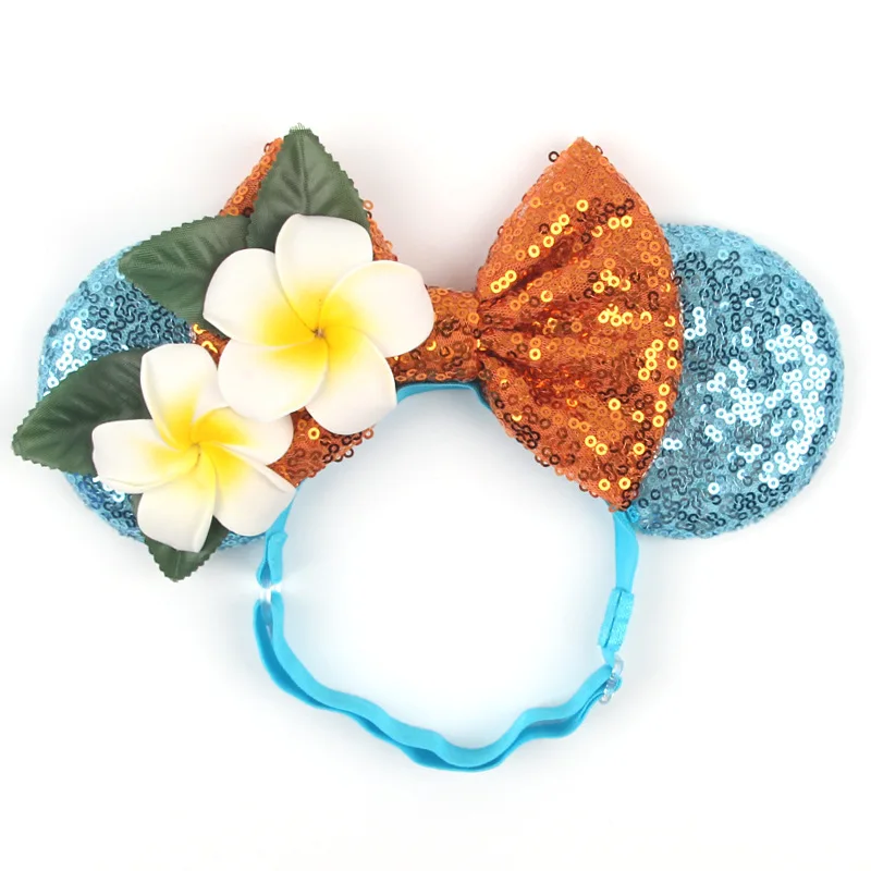 Disney headband with sequins, flowers, Mickey ears, cartoon headband, holiday headpiece