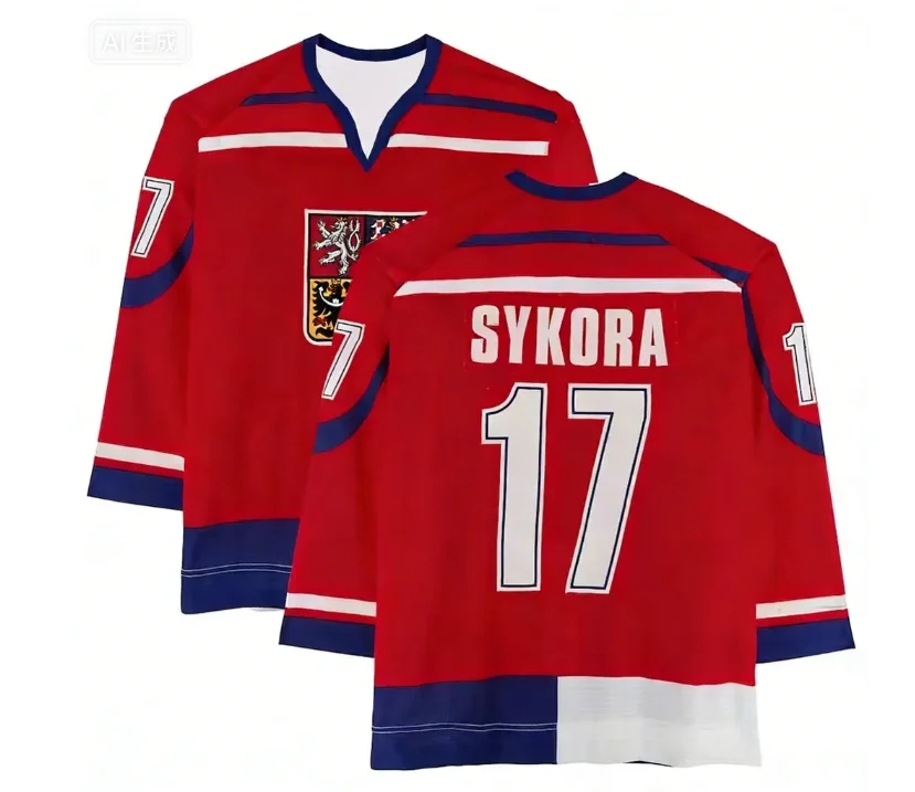 Men's Czech Republic Long-sleeved Ice Hockey Jersey 2026 Player Jersey Classic Retro Long-sleeved Ice Hockey