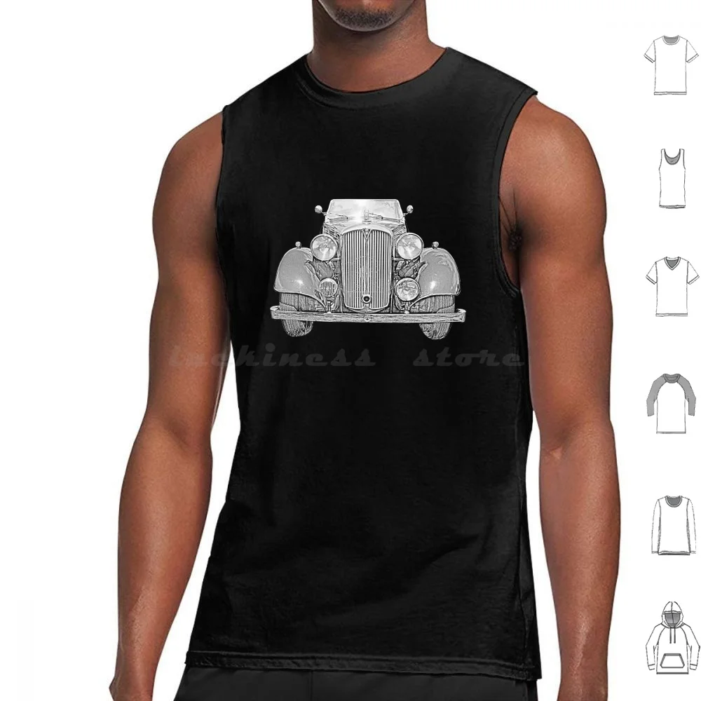 Rover 12 P1 1930S British Classic Car Tank Tops Print Cotton Rover 12 P1 Car British Classic Vintage Oldtimer Retro